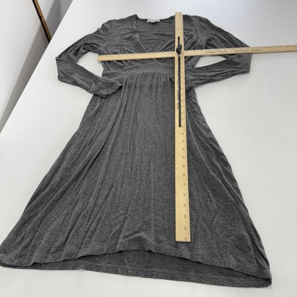 Veronica M Dress Womens Extra Small Gray Long Sleeve V Neck Stretch Knit USA - Picture 7 of 7